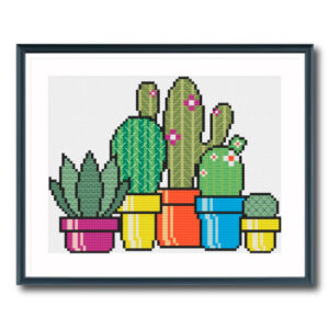 Cactus City Cross Stitch Pattern