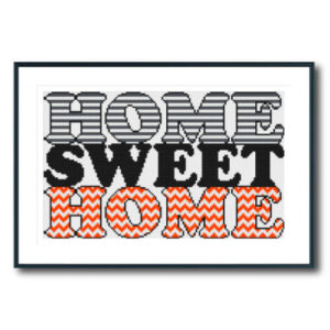 Chevron Sweet Home Cross Stitch Pattern