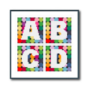 Disco Alphabet Cross Stitch Pattern