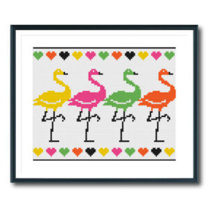 Flamingo Party Cross Stitch Pattern