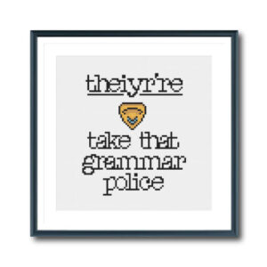 Grammar Police Cross Stitch Pattern