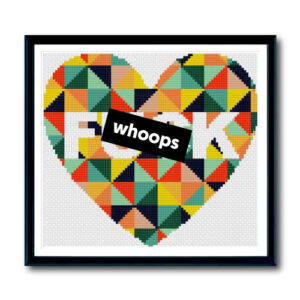 Heart of F**k Cross Stitch Pattern