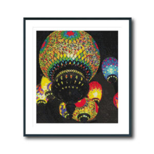Lanterns at Night Cross Stitch Pattern