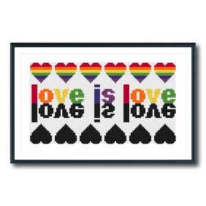 Love Hearts Cross Stitch Pattern