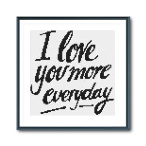 Love You More Cross Stitch Pattern