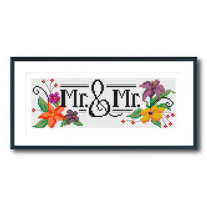 Mr & Mr Floral Cross Stitch Pattern
