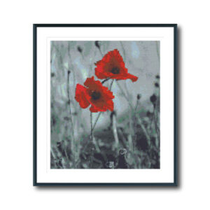 Red Poppies Cross Stitch Pattern