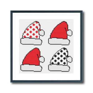 Santa Hats Cross Stitch Pattern