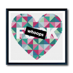 Heart of F**k (pink) Cross Stitch Pattern