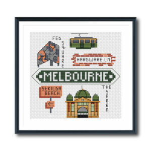 Melbourne Icons Cross Stitch Pattern
