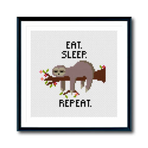 Sloth Life Cross Stitch Pattern